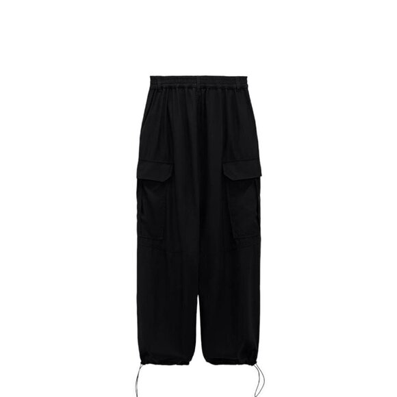 ZARA SOFT CARGO PANTS BLACK SIZE M | 2212/387 - Picture 3 of 4